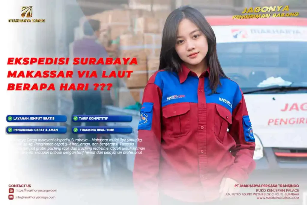 Ekspedisi Surabaya Makassar via laut berapa hari untuk pengiriman barang antarpulau