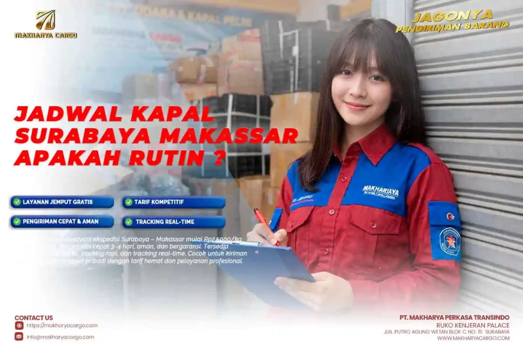 Proses bongkar muat kapal cargo Surabaya Makassar sesuai jadwal pelayaran