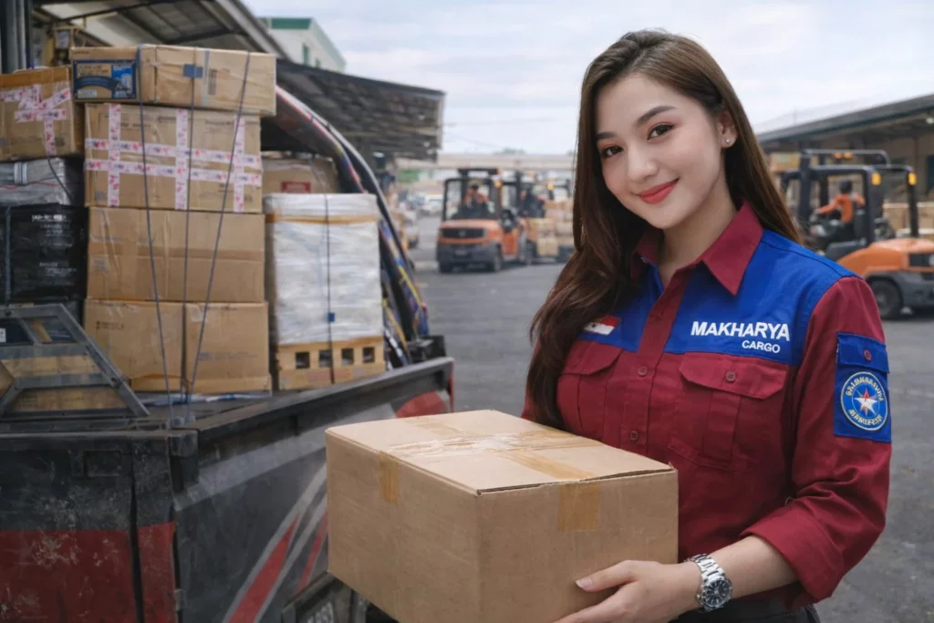 proses pemberangkatan barang dari ekspedisi sidoarjo donggala via udara