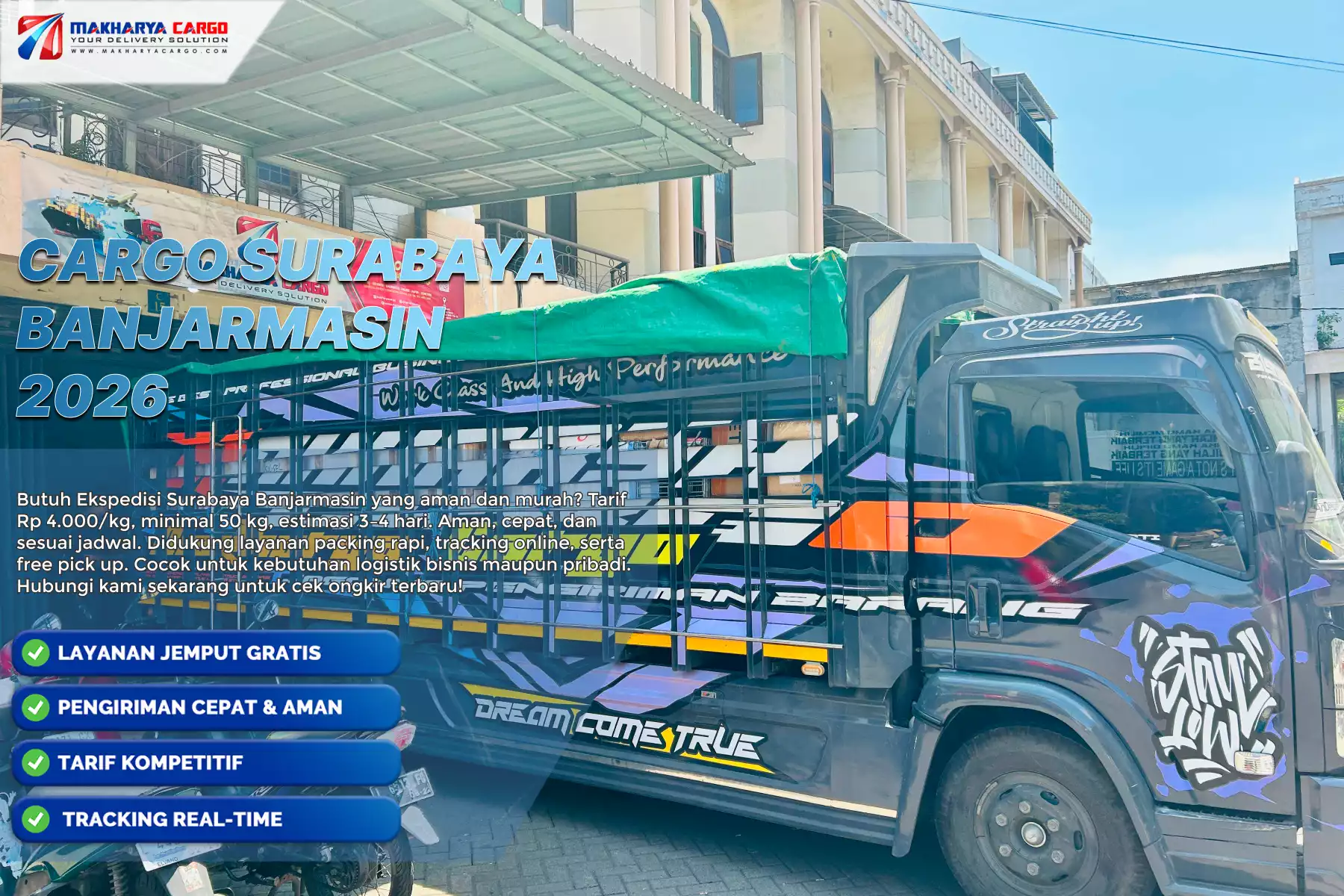 cargo surabaya banjarmasin untuk barang besar antar pulau

