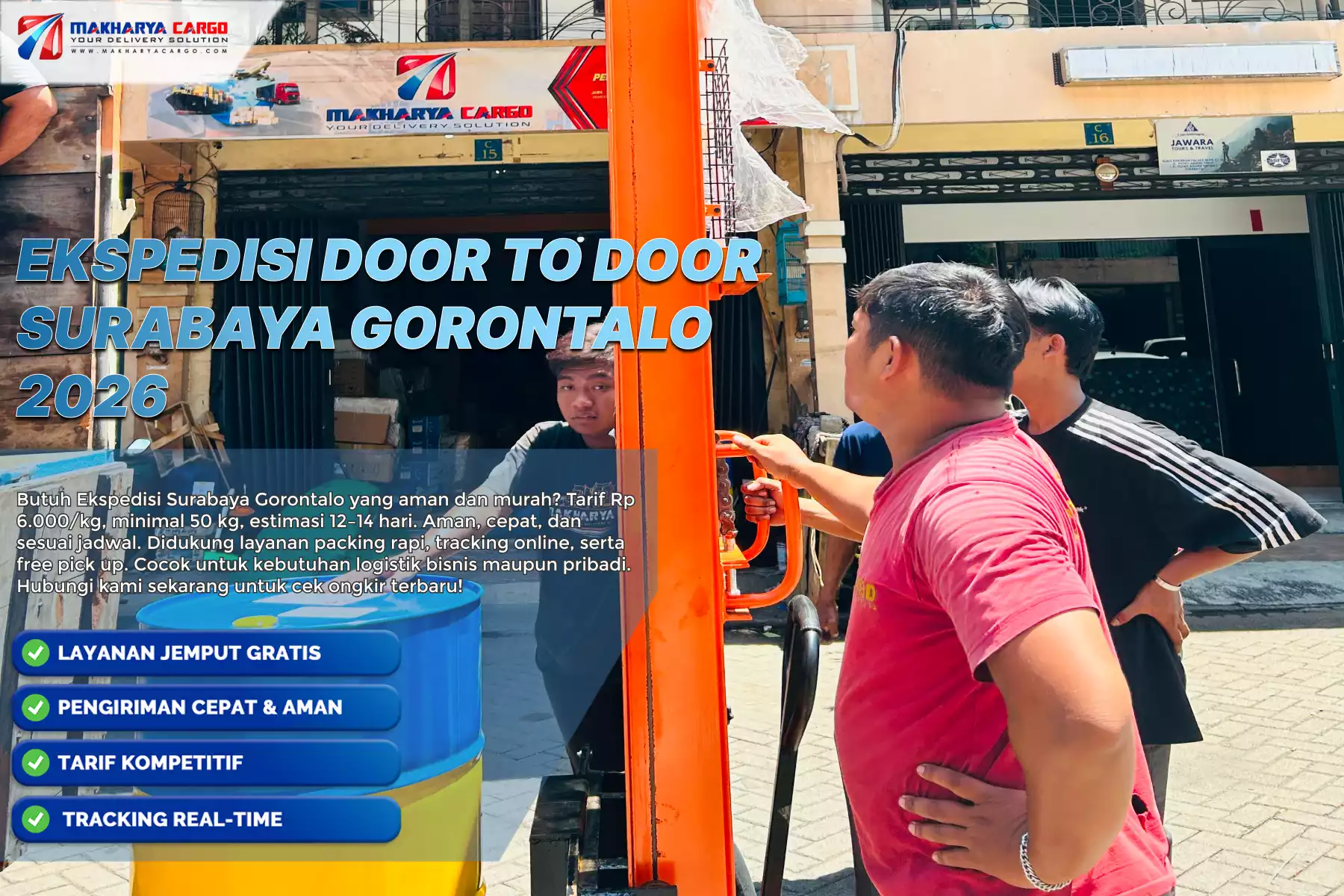 ekspedisi door to door surabaya gorontalo untuk pengiriman barang praktis 