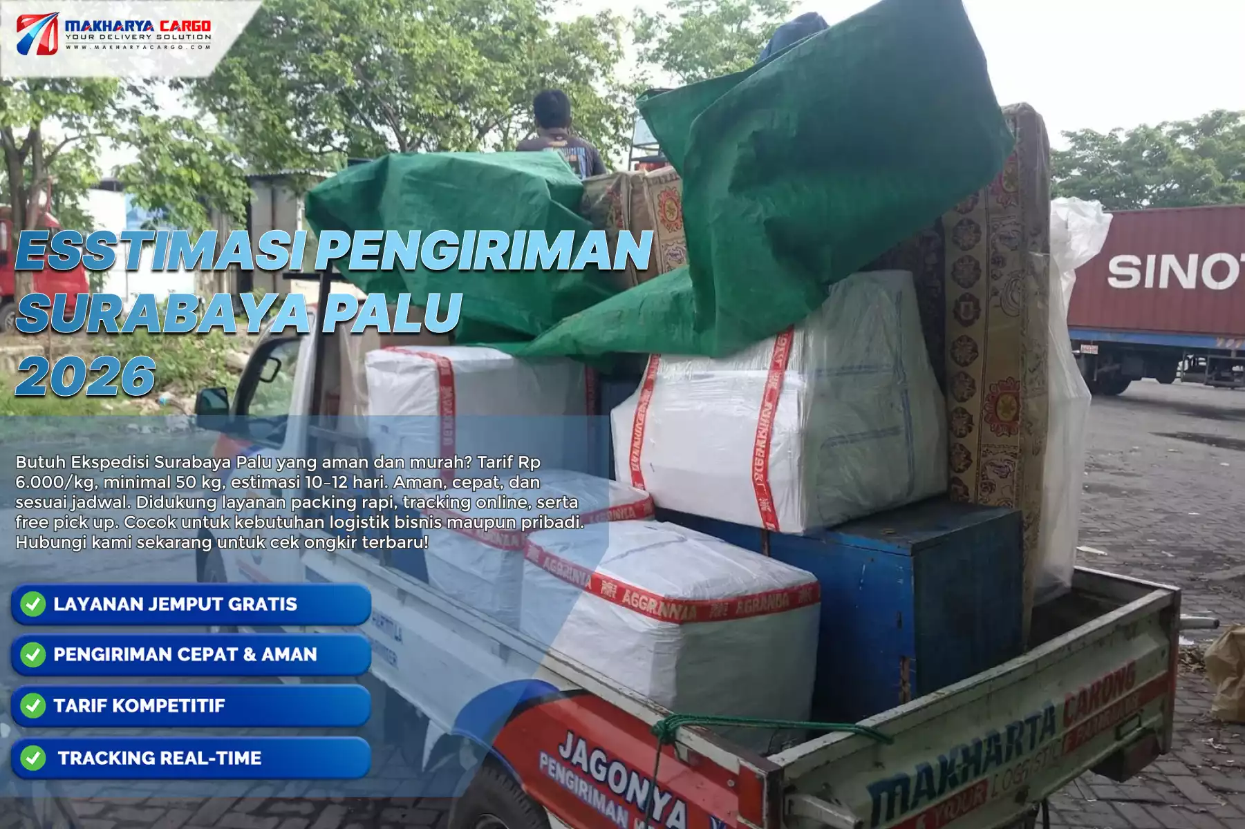 Estimasi pengiriman Surabaya Palu menggunakan cargo laut antar pulau