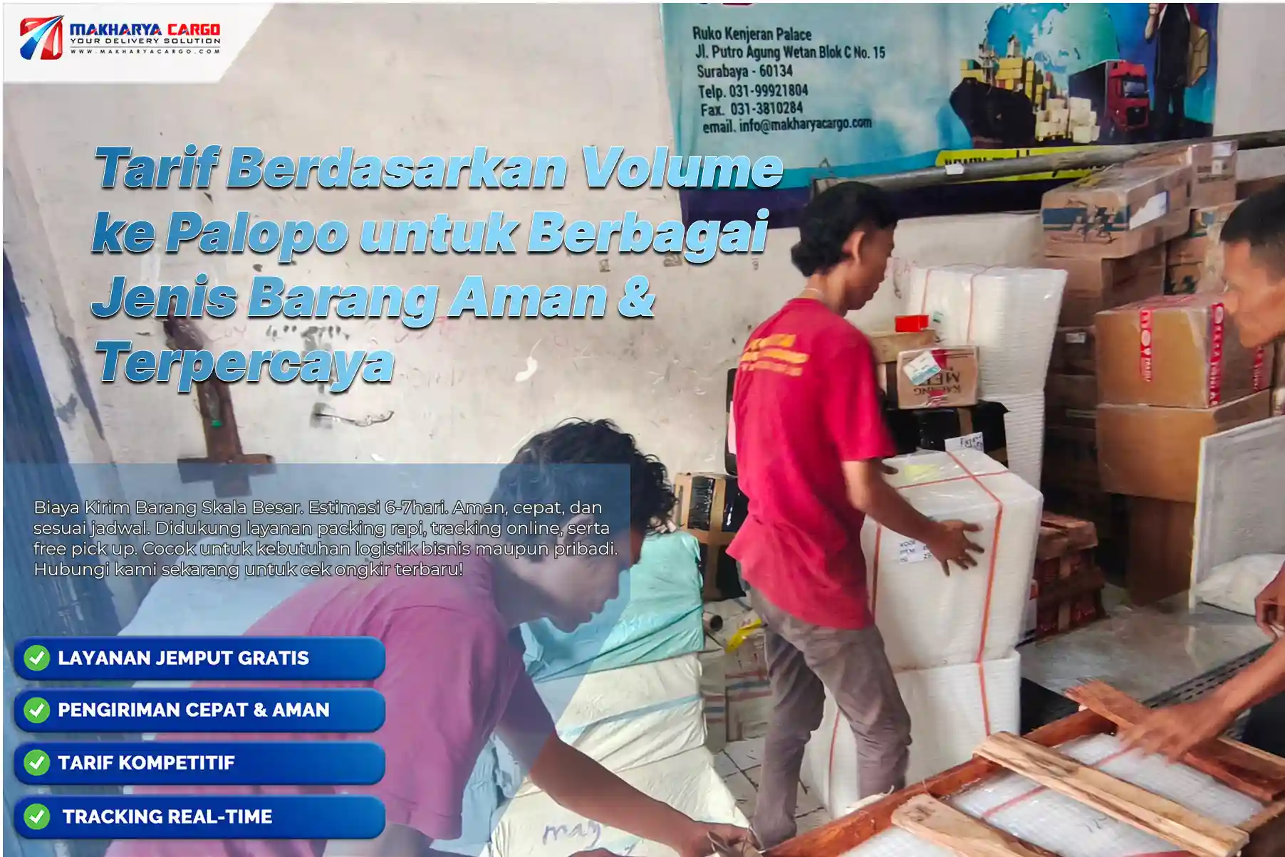 Tarif Berdasarkan Volume ke Palopo