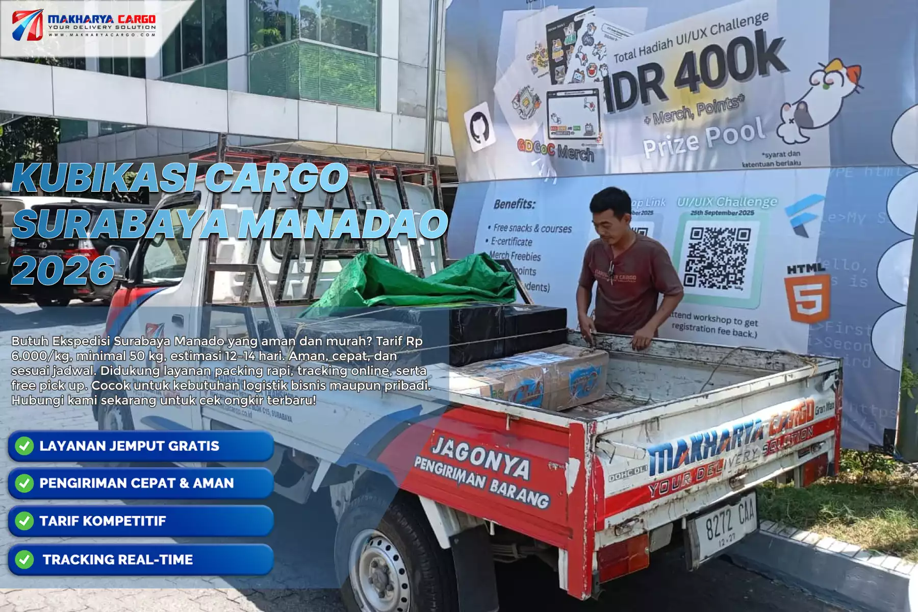 kubikasi cargo surabaya manado untuk pengiriman barang besar
