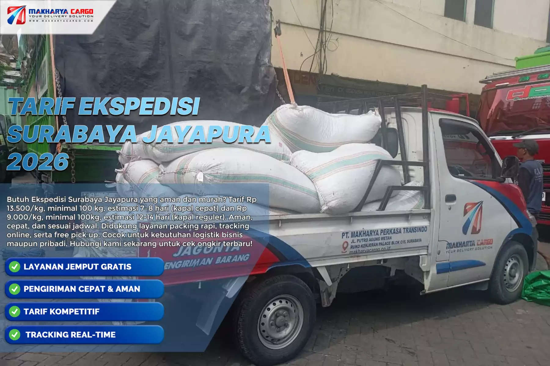 tarif ekspedisi surabaya jayapura untuk pengiriman cargo 