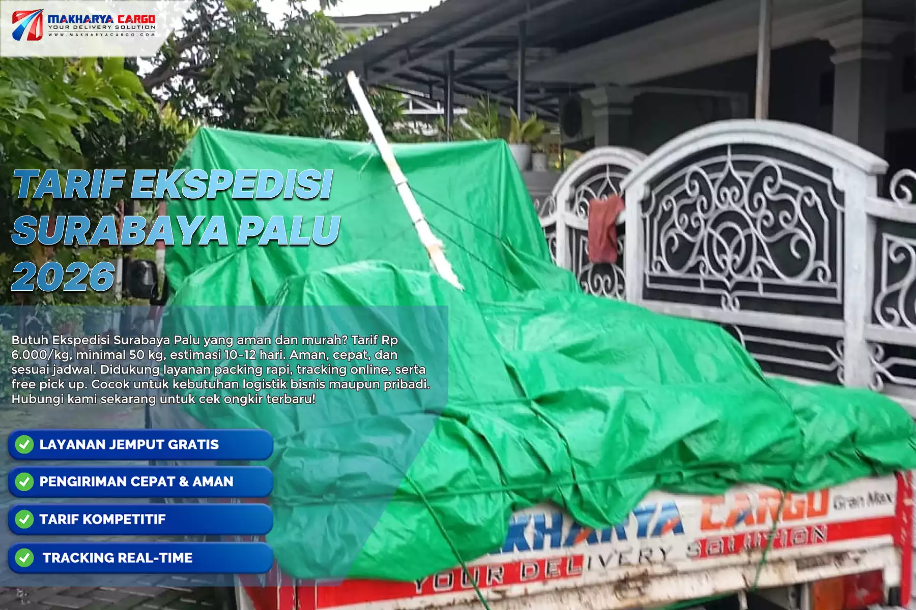 Tarif ekspedisi Surabaya Palu untuk pengiriman cargo laut dan barang besar