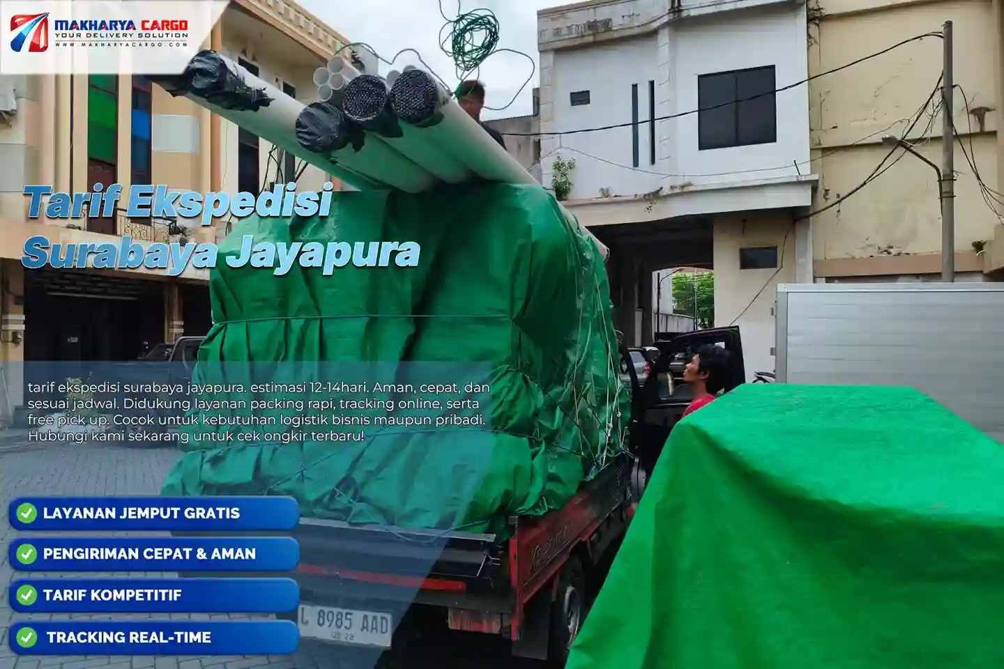 tarif ekspedisi surabaya jayapura mulai dari 9.000/Kg