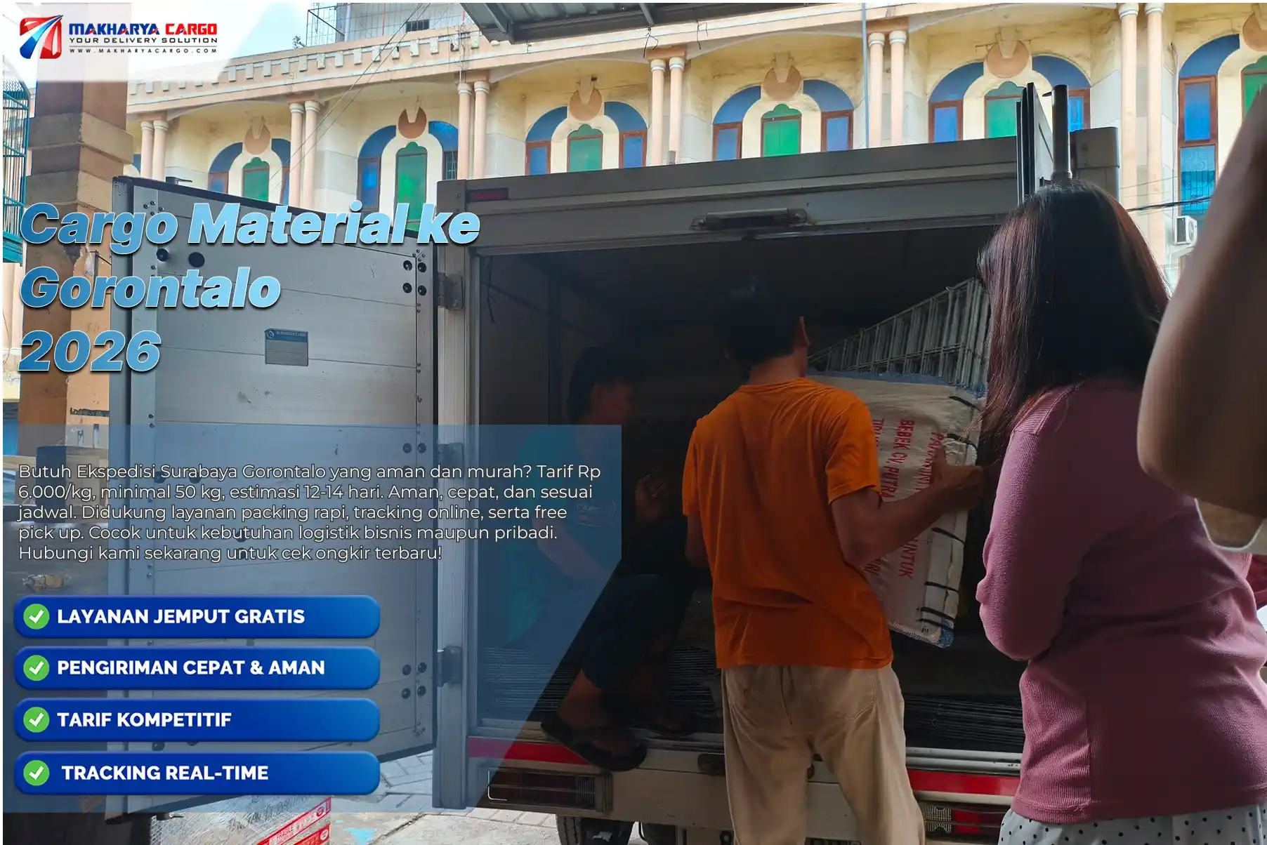 pengiriman material proyek ke Gorontalo menggunakan layanan cargo murah dan aman door to door