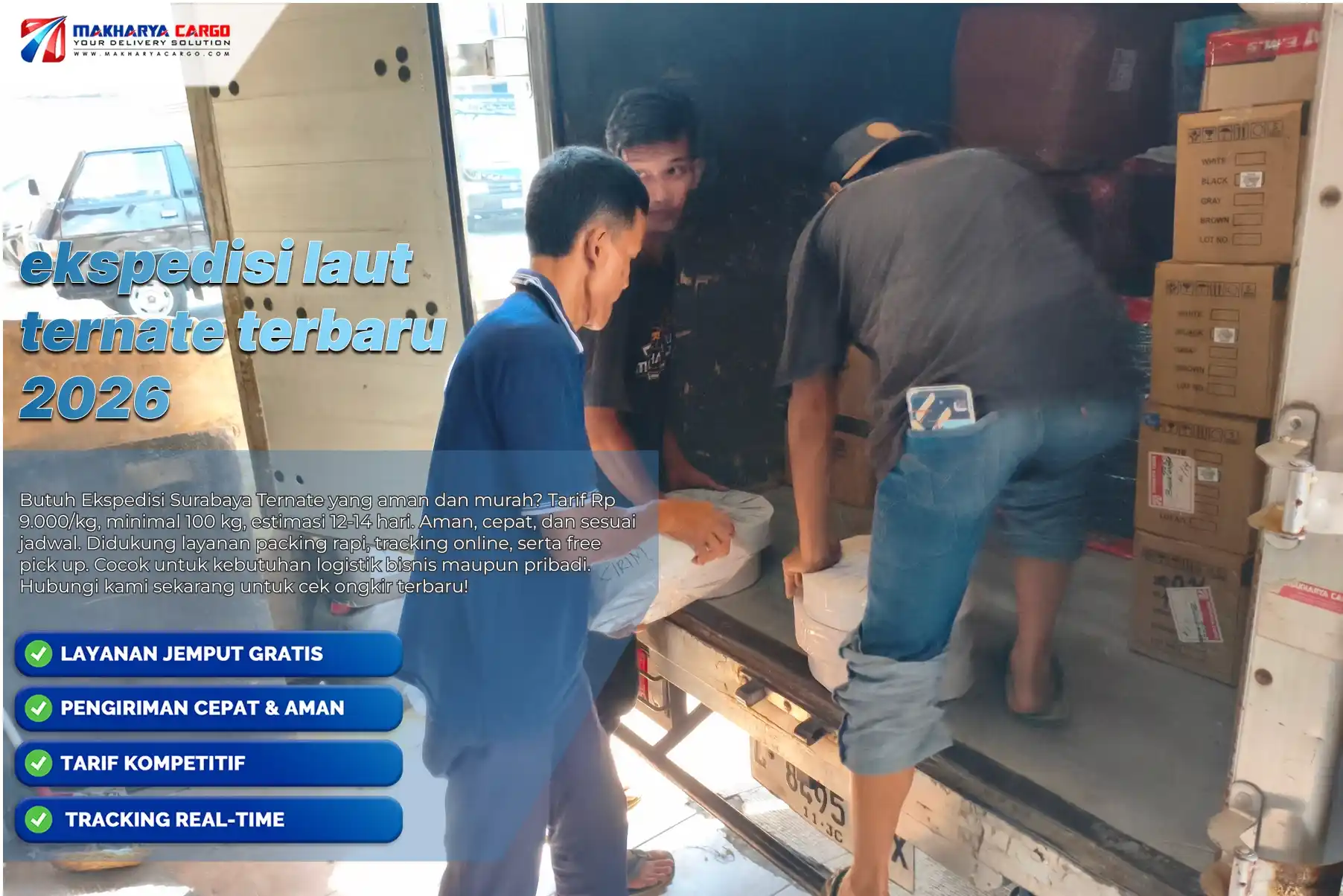 Ekspedisi laut Ternate dengan layanan pengiriman barang via kapal reguler dan kapal cepat dari Makharya Cargo