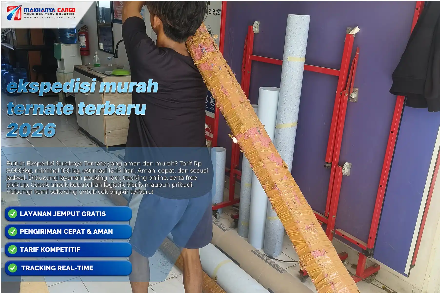 Ekspedisi Murah Ternate | Harga Mulai 9.000/Kg 5 Ekspedisi murah Ternate dengan tarif terjangkau, minimum charge 100 kg, dan estimasi pengiriman cepat bersama Makharya Cargo