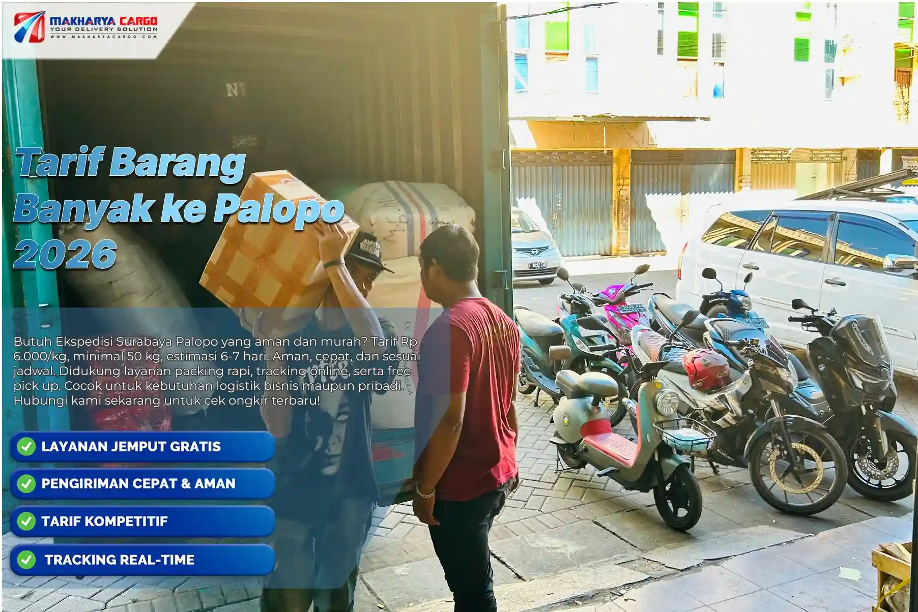 Layanan distribusi barang menggunakan tarif barang banyak ke Palopo melalui jalur cargo laut Indonesia
