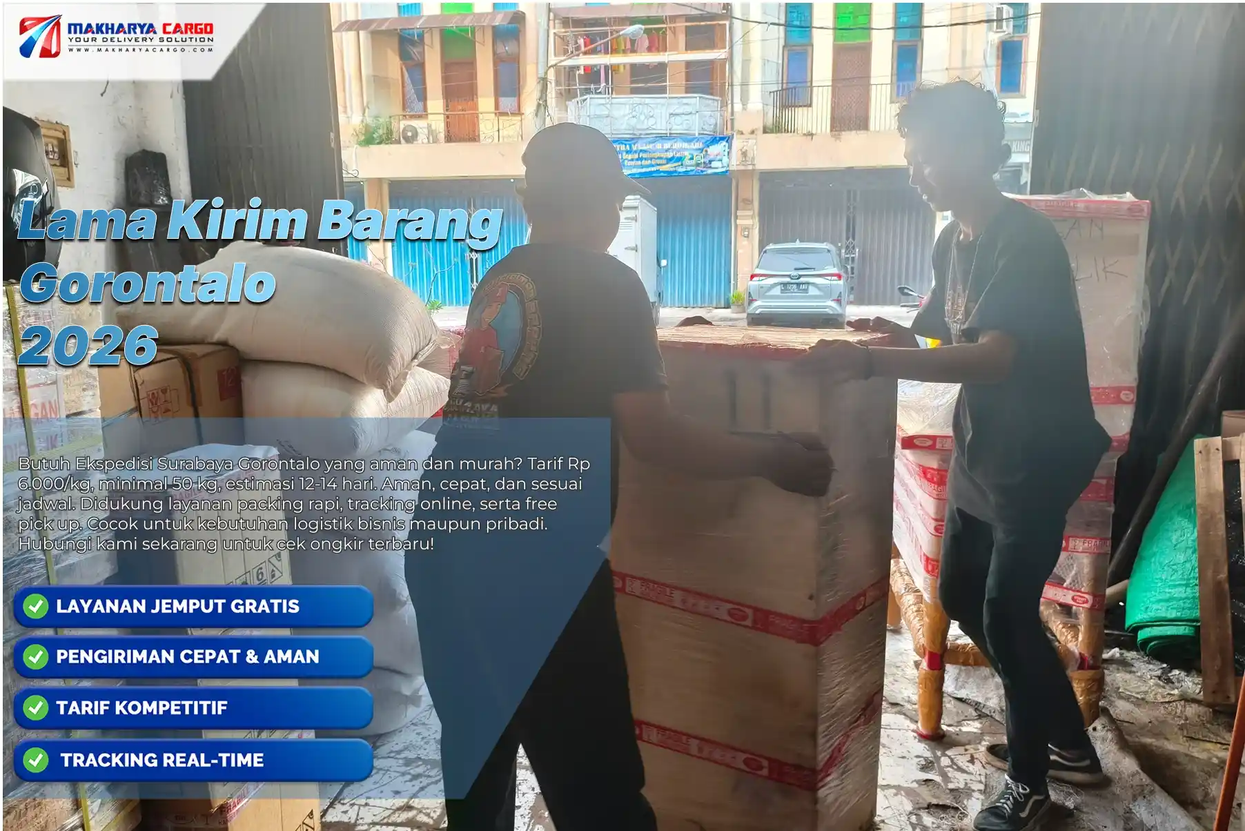 Estimasi pengiriman barang ke Gorontalo melalui ekspedisi laut dan darat