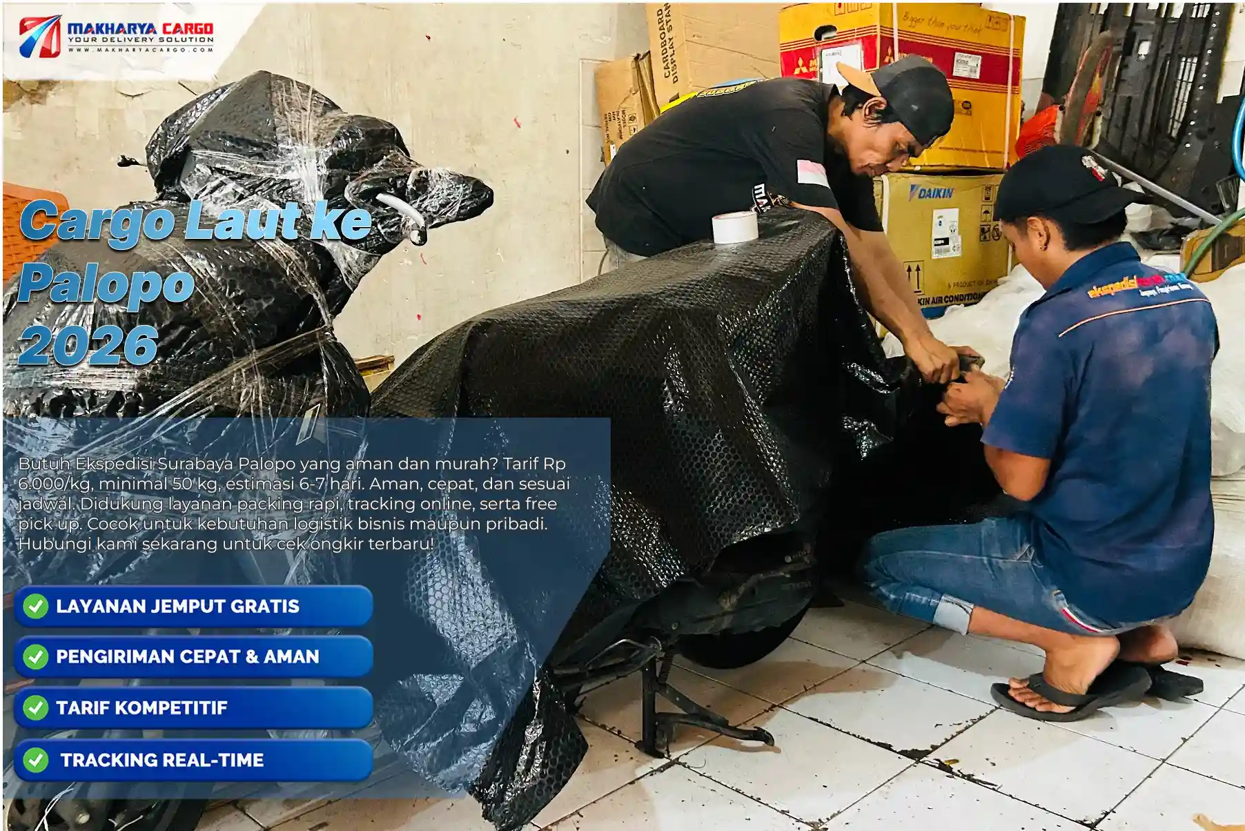 Estimasi tarif cargo laut ke Palopo terbaru