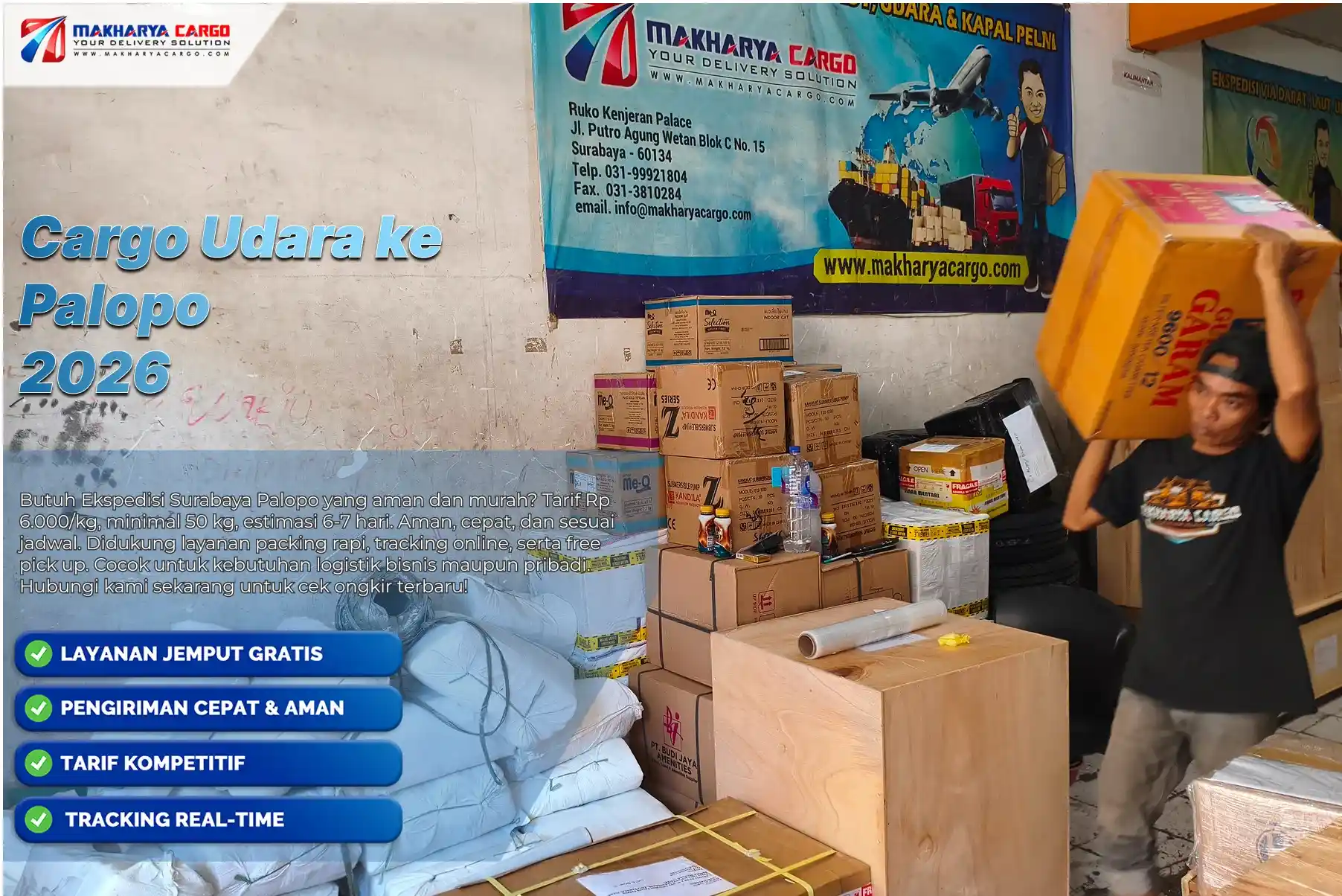 Jasa cargo udara ke Palopo untuk pengiriman elektronik dan barang besar