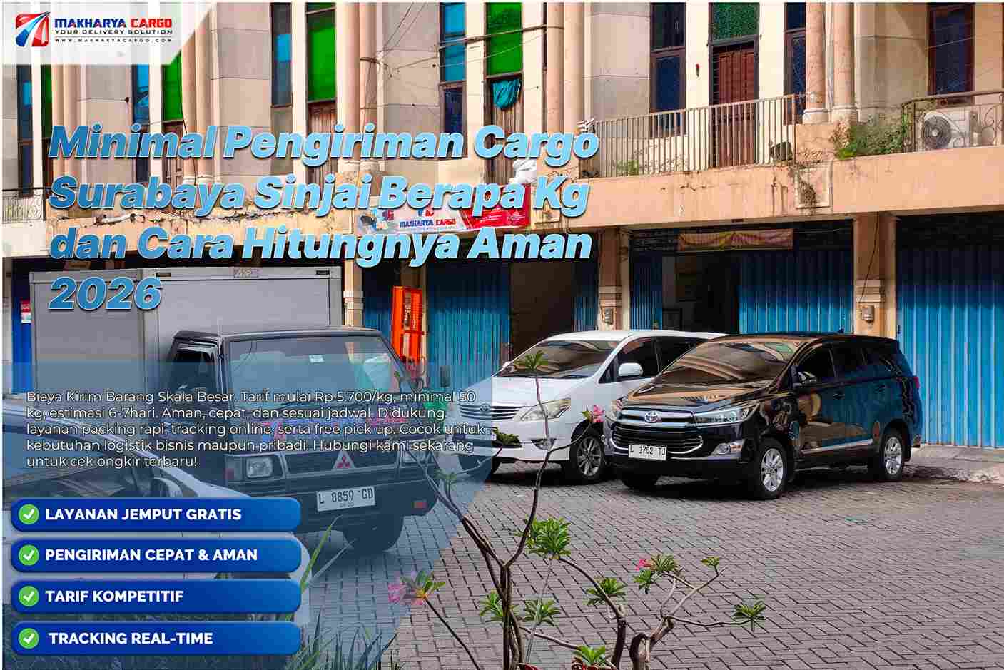minimal pengiriman cargo Surabaya Sinjai dan cara hitung biaya