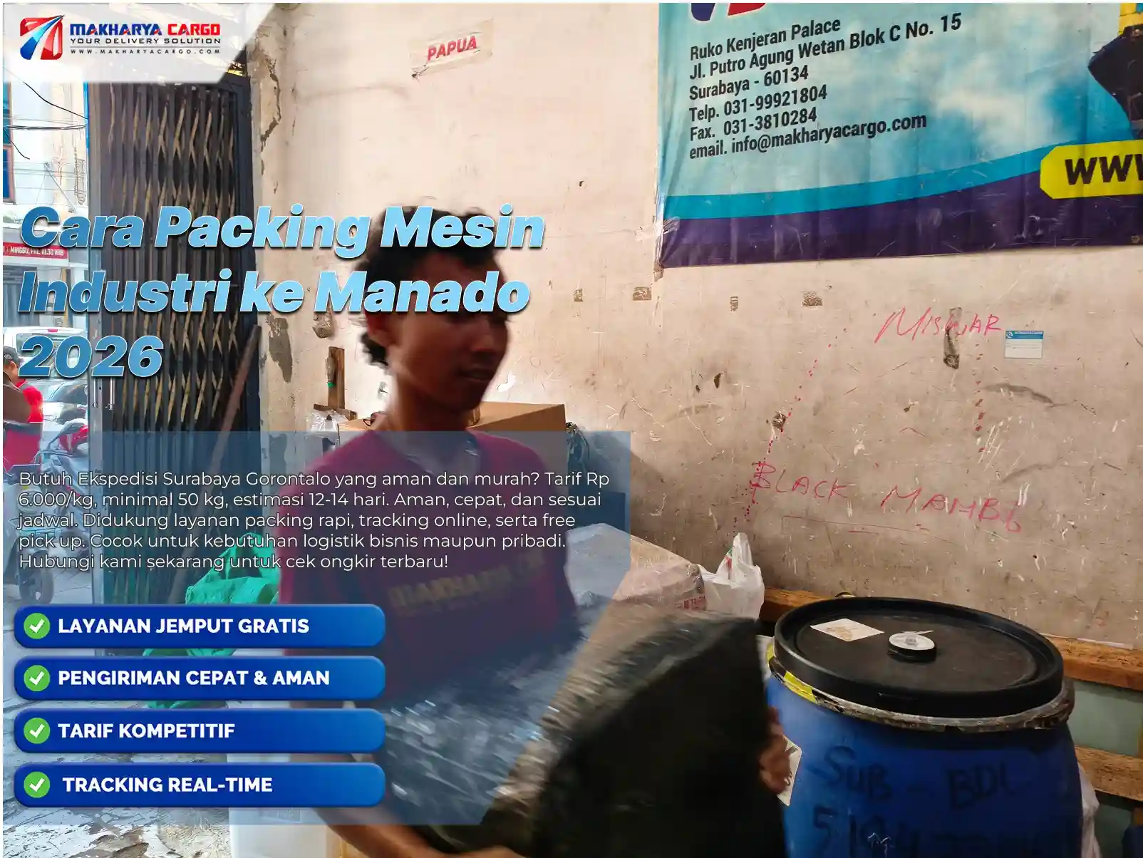 Cara Packing Mesin Industri ke Manado dengan Teknik Aman dan Profesional 6 Packing mesin industri ke Manado menggunakan pallet kayu dalam proses ekspedisi laut