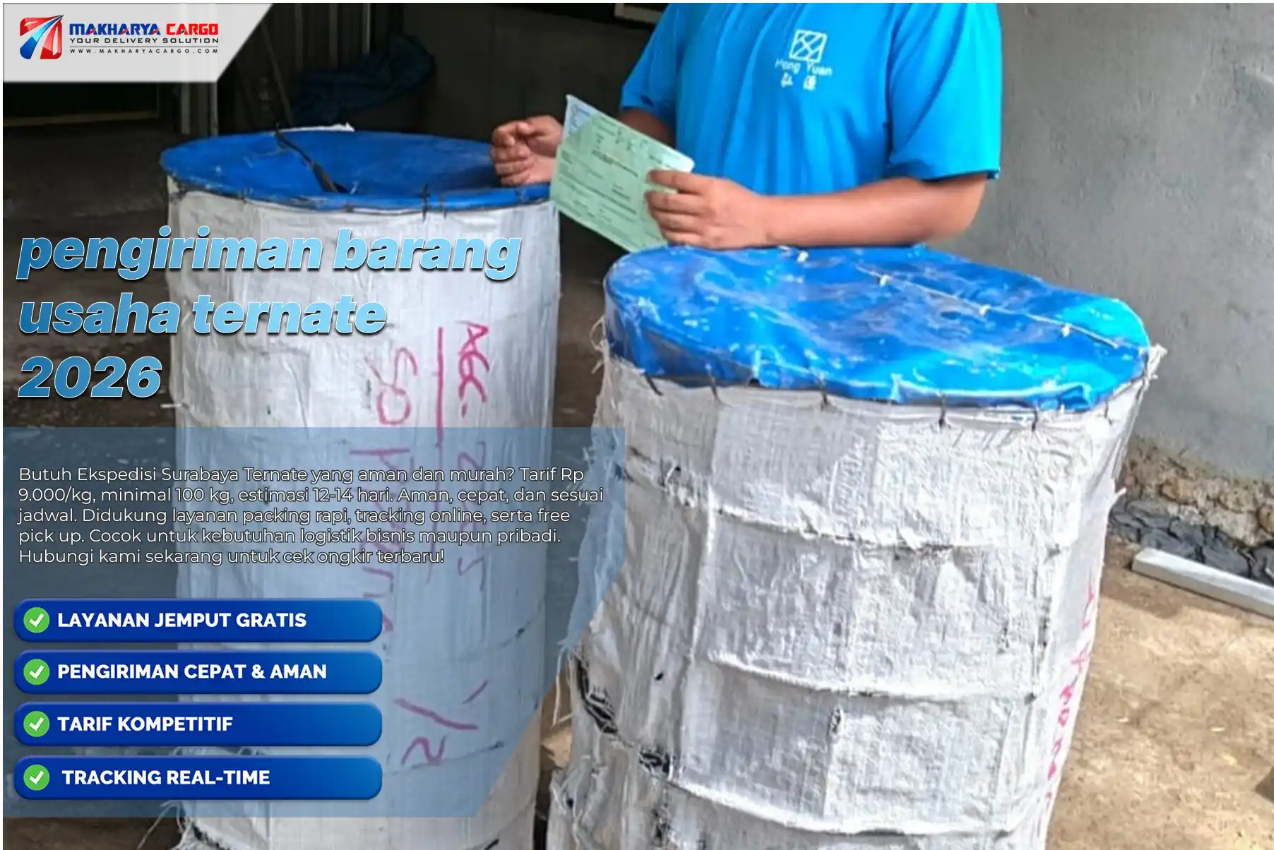 Pengiriman barang usaha Ternate dengan layanan cargo untuk distribusi barang bisnis secara aman dan efisien.