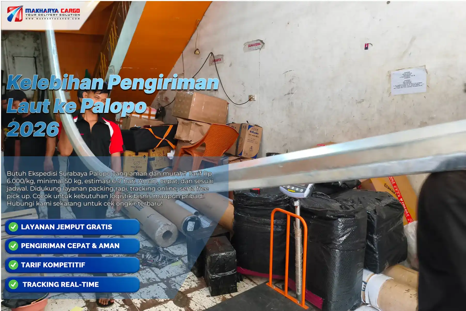 Pengiriman barang via kapal laut ke Palopo lebih hemat biaya