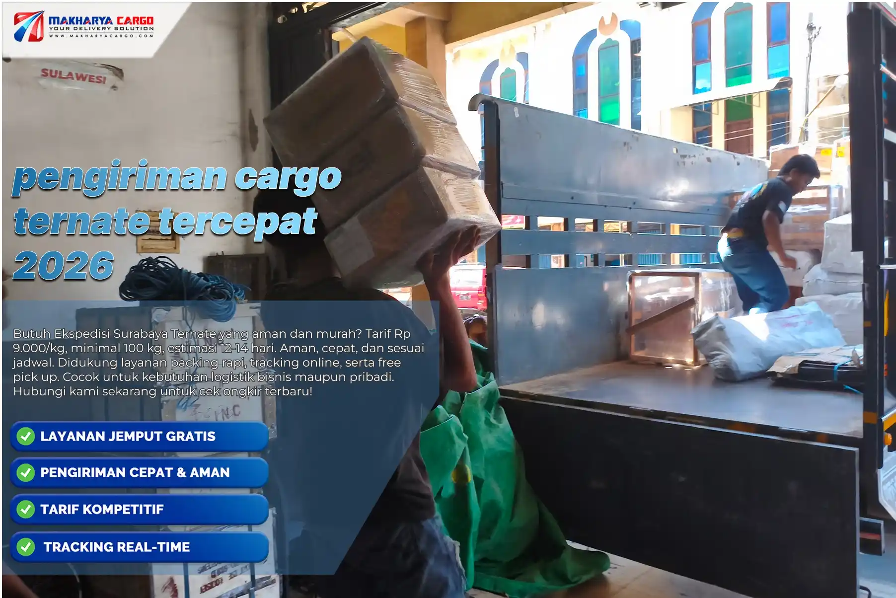 Pengiriman Cargo Ternate | Estimasi Mulai 12-14 Hari 5 Pengiriman cargo Ternate dari Surabaya dengan layanan cargo laut untuk berbagai jenis barang secara aman dan tepat waktu.