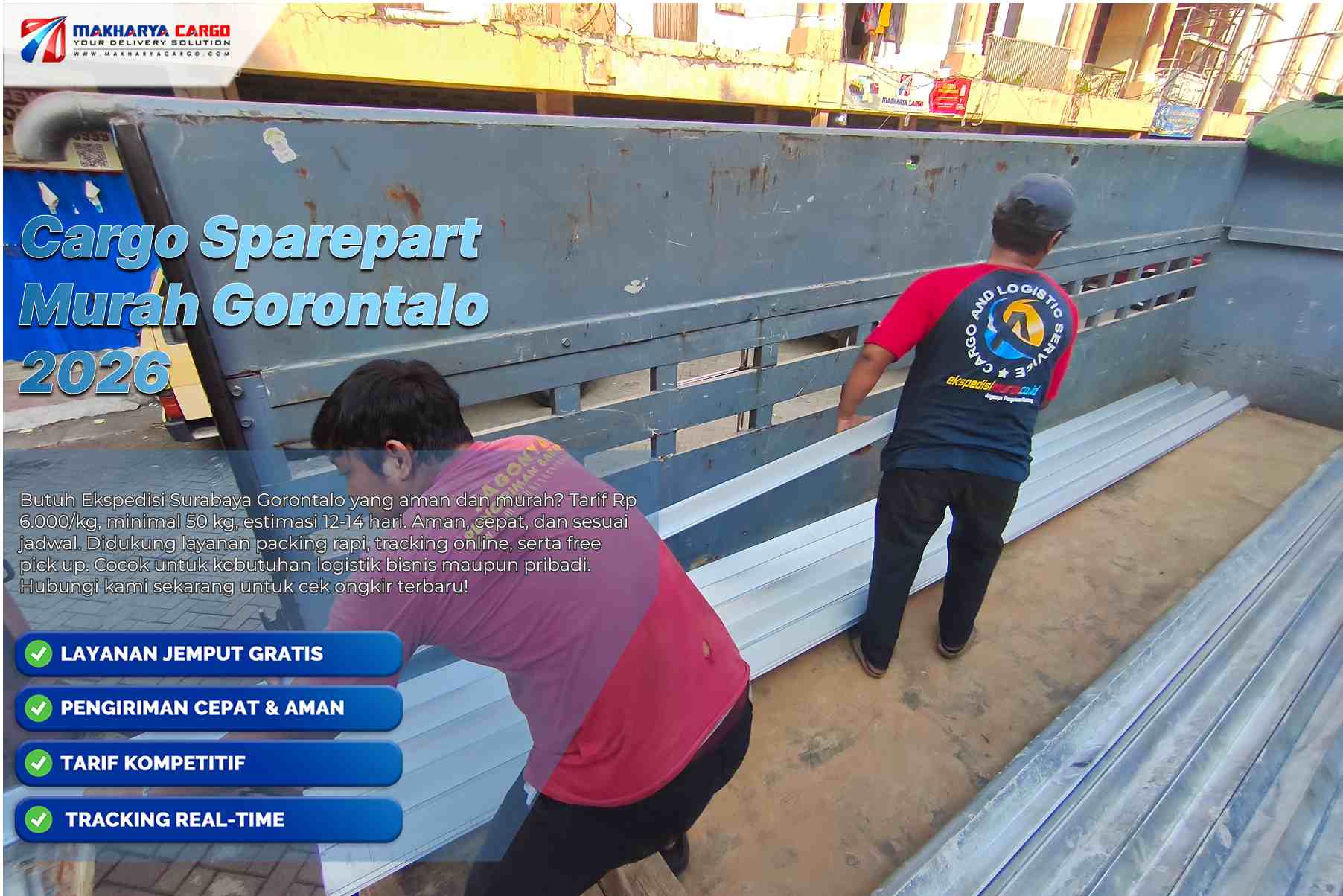 Jasa kirim sparepart ke Gorontalo dengan sistem cargo hemat dan terpercaya