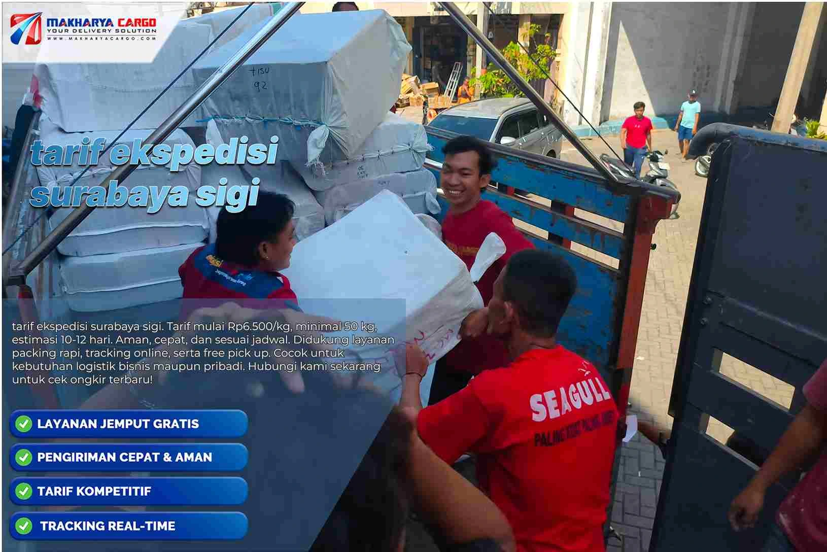tarif ekspedisi surabaya sigi