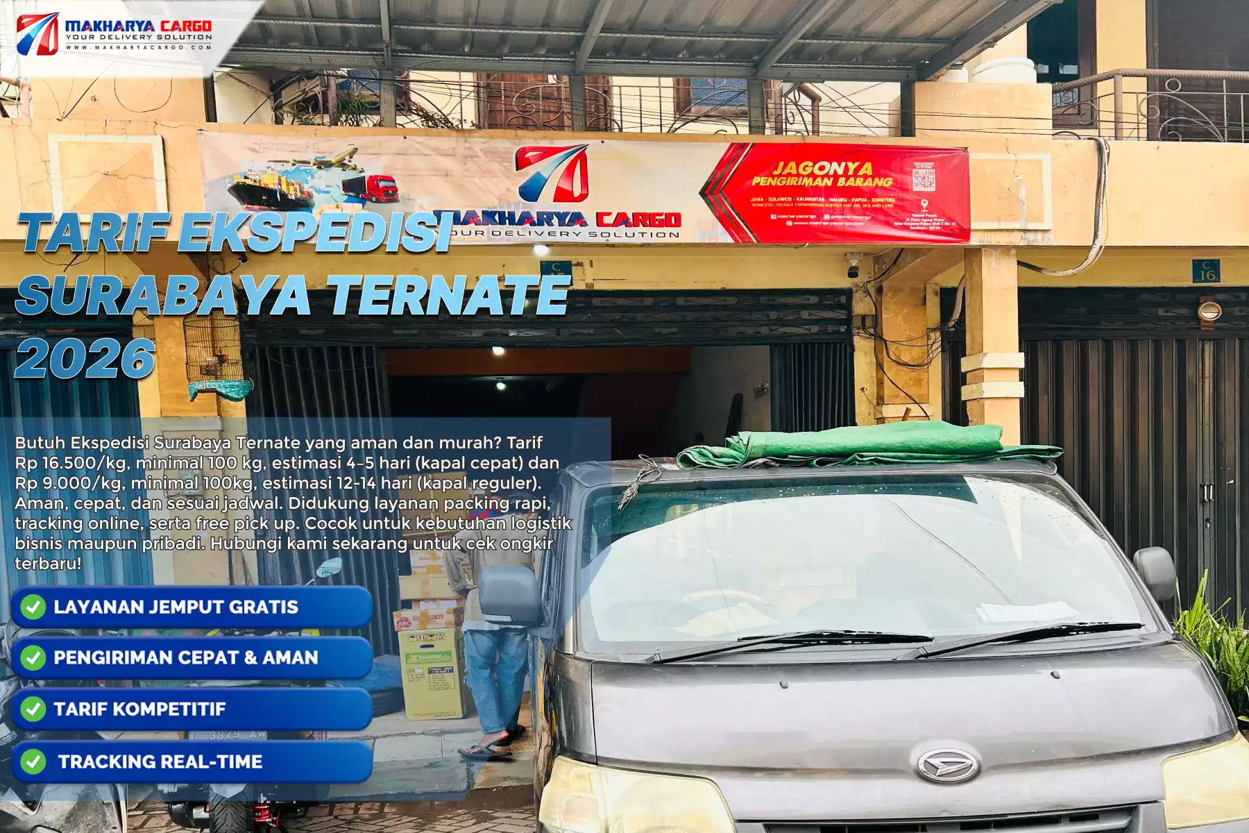 tarif ekspedisi ternate untuk pengiriman cargo laut 