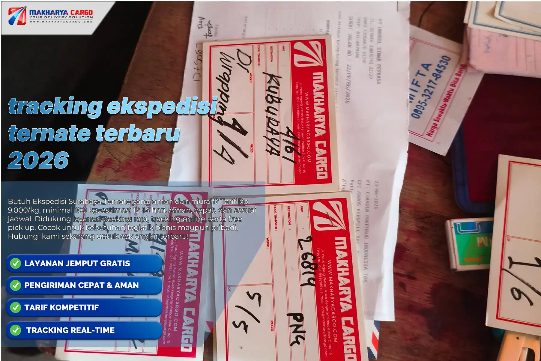 Tracking ekspedisi Ternate untuk memantau status pengiriman barang melalui Makharya Cargo