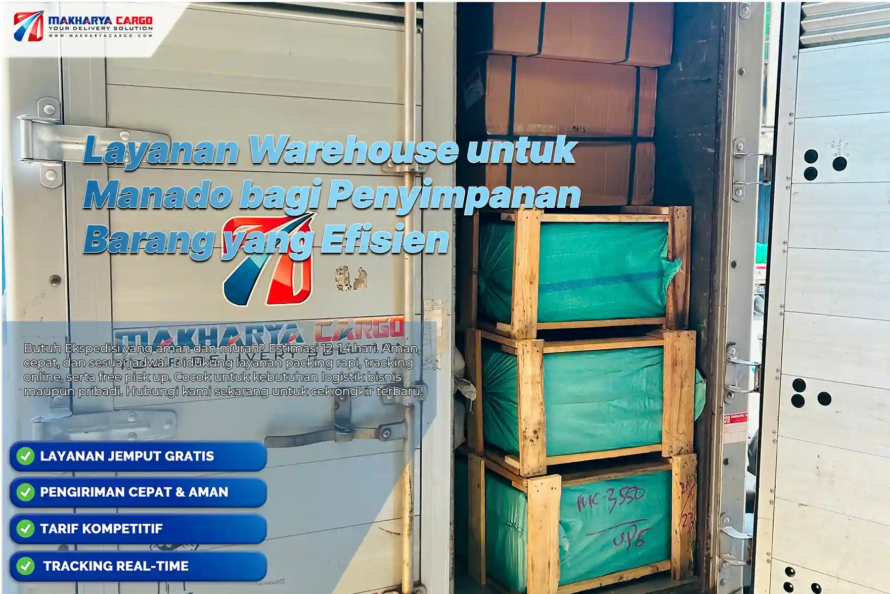 Layanan Warehouse untuk Manado dengan sistem penyimpanan barang yang aman dan terorganisir.