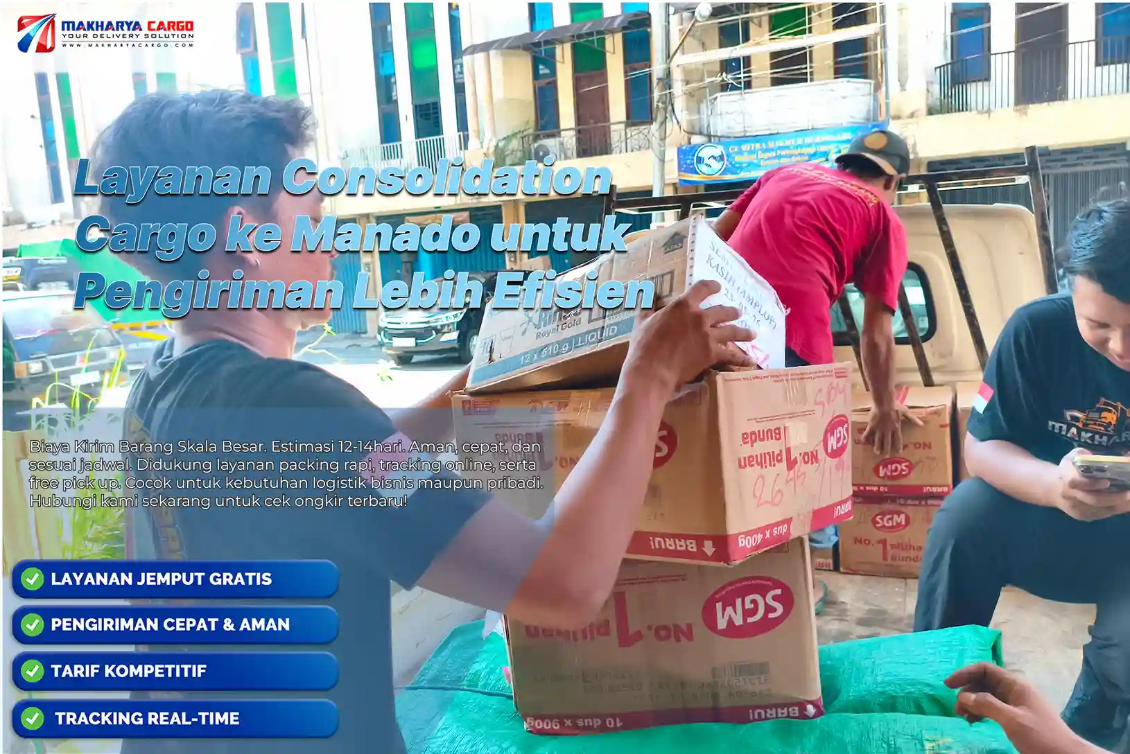 Layanan Consolidation Cargo ke Manado untuk pengiriman barang yang lebih hemat dan efisien.