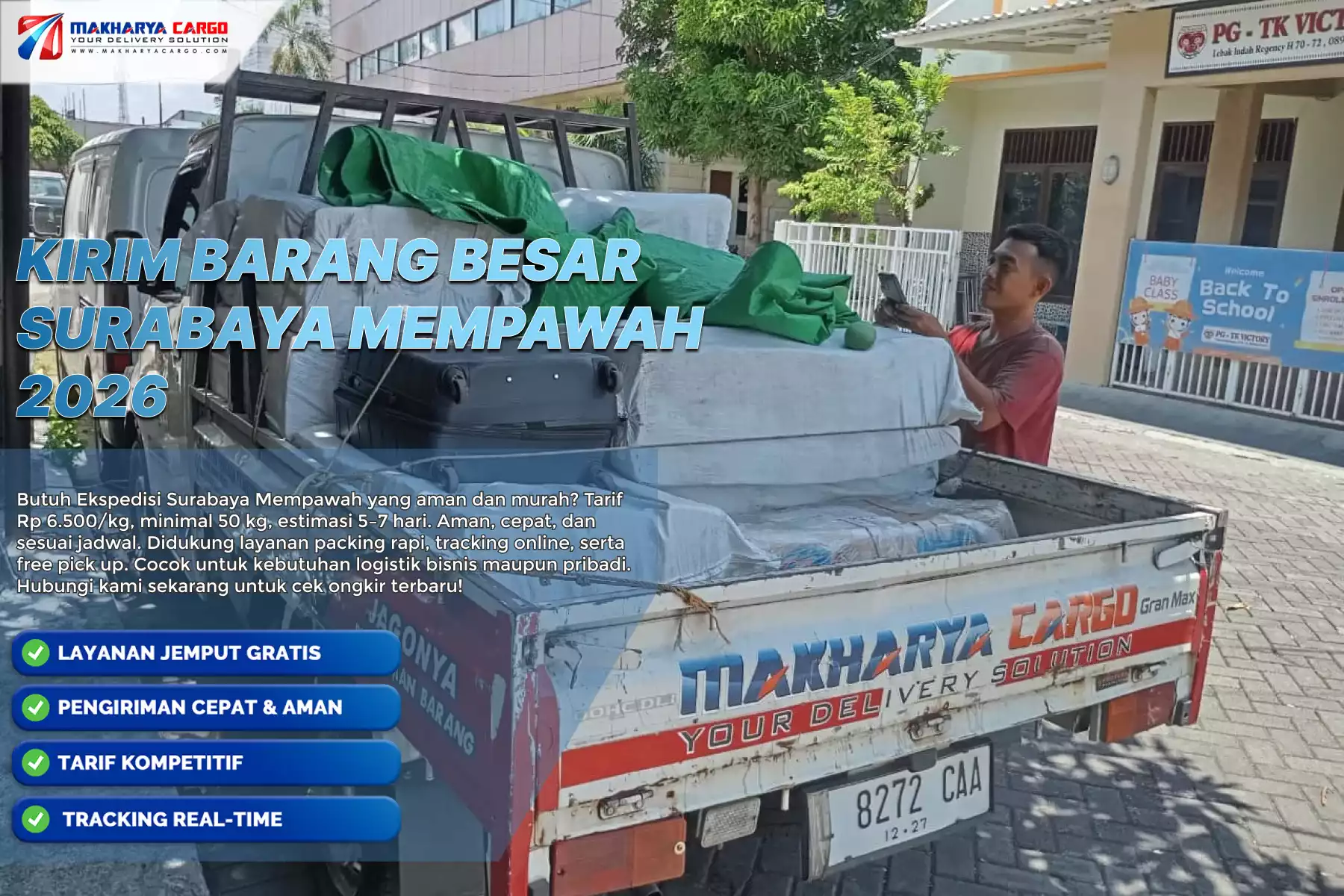 Kirim Barang Besar Surabaya Mempawah 