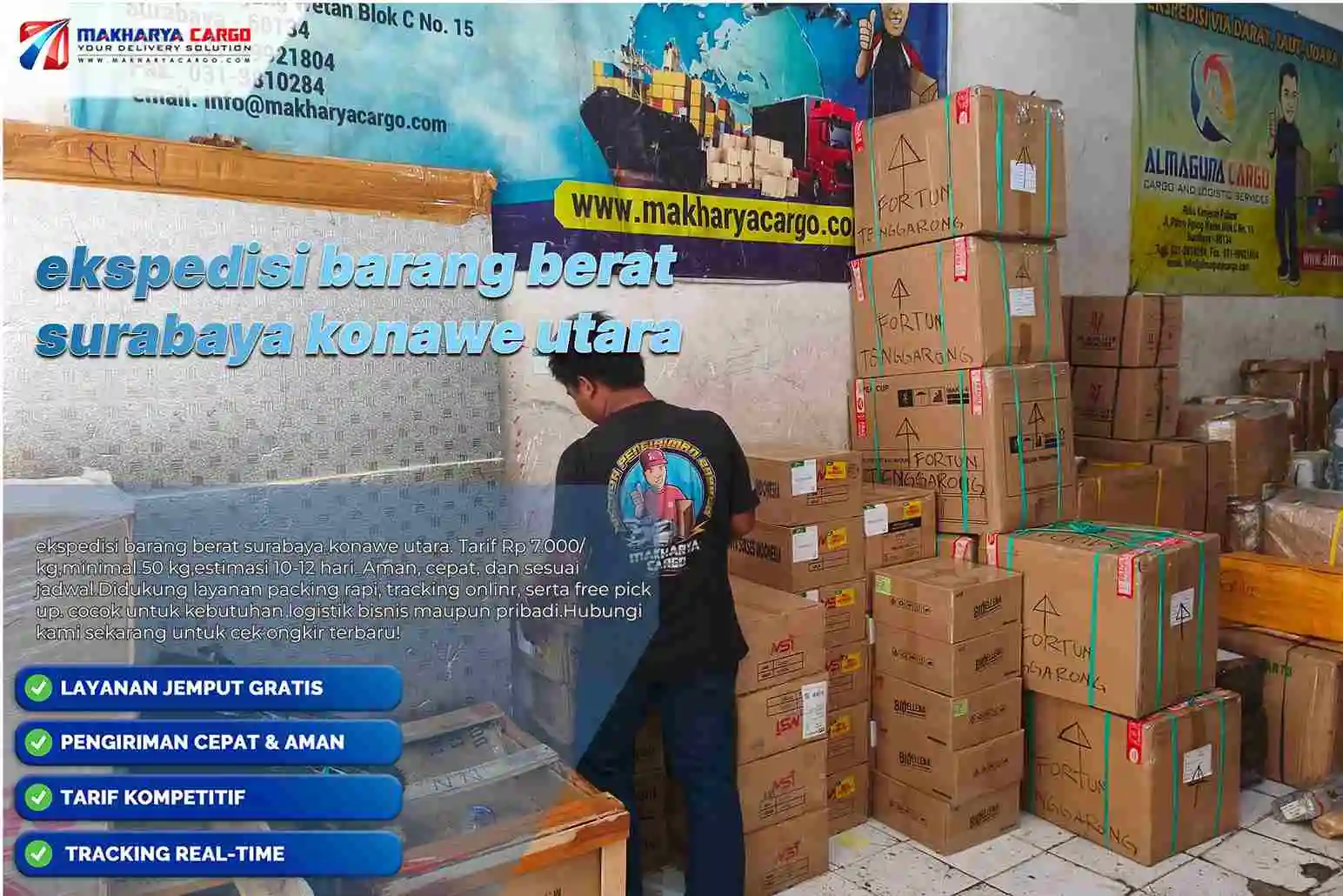 ekspedisi barang berat surabaya konawe utara