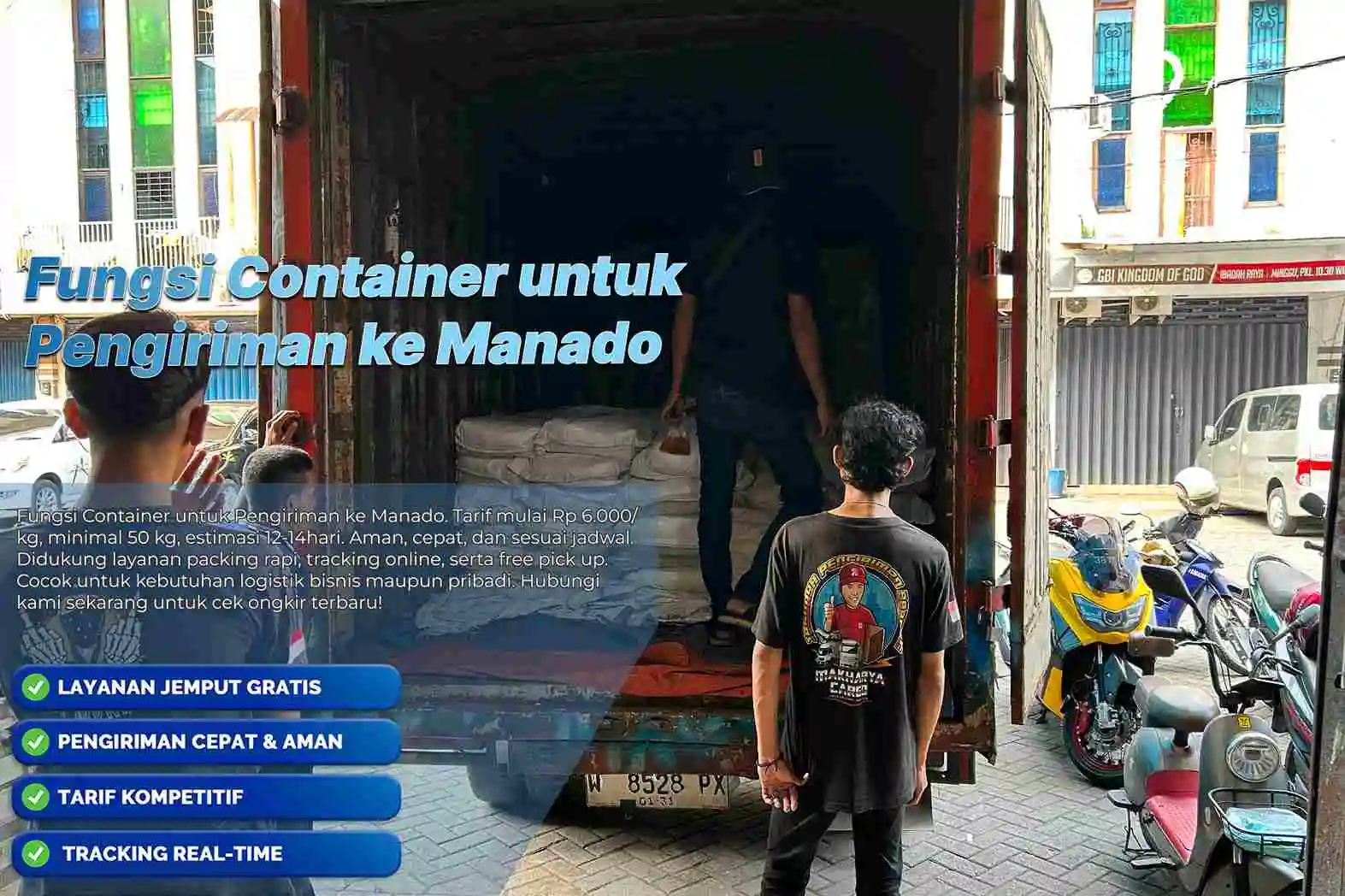 fungsi container untuk pengiriman ke manado