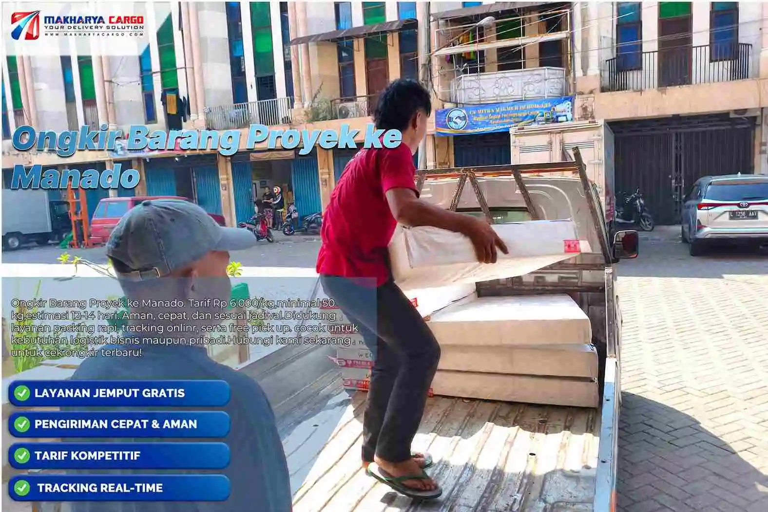 ongkir barang proyek ke manado