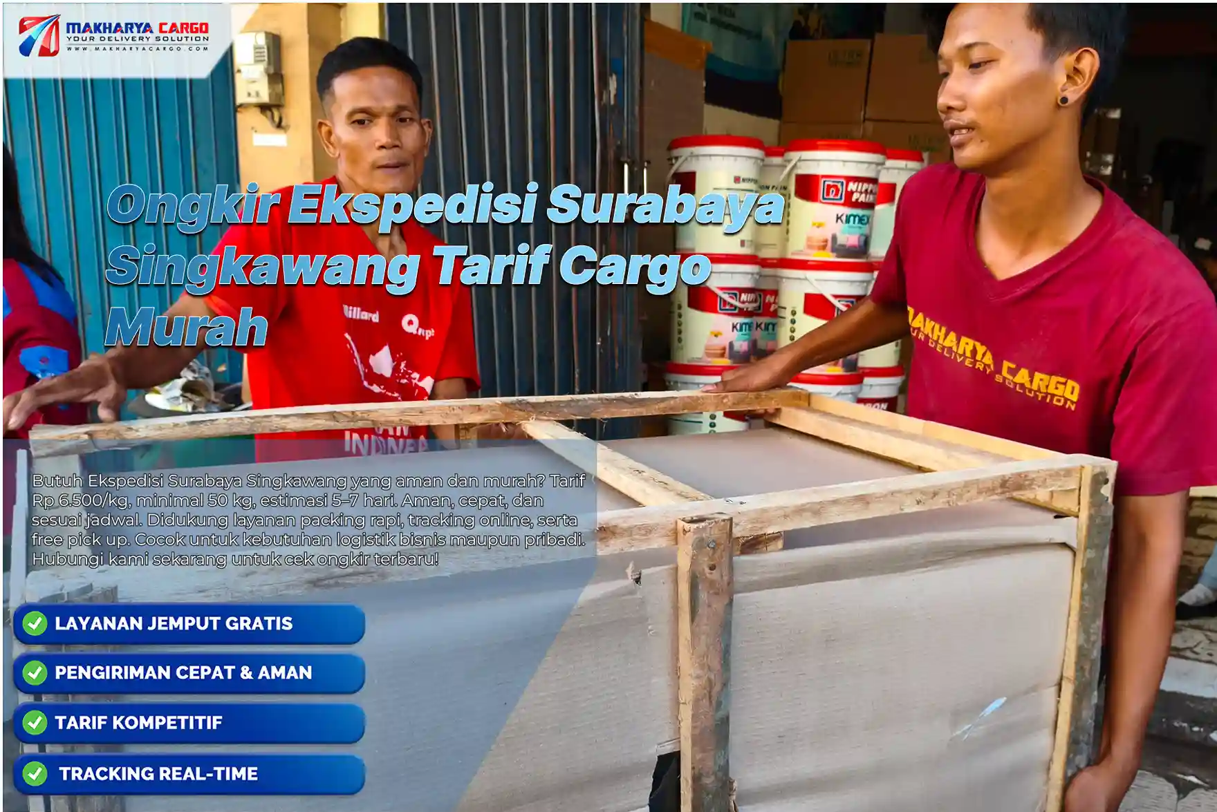 Ongkir ekspedisi Surabaya Singkawang untuk pengiriman cargo antarpulau.