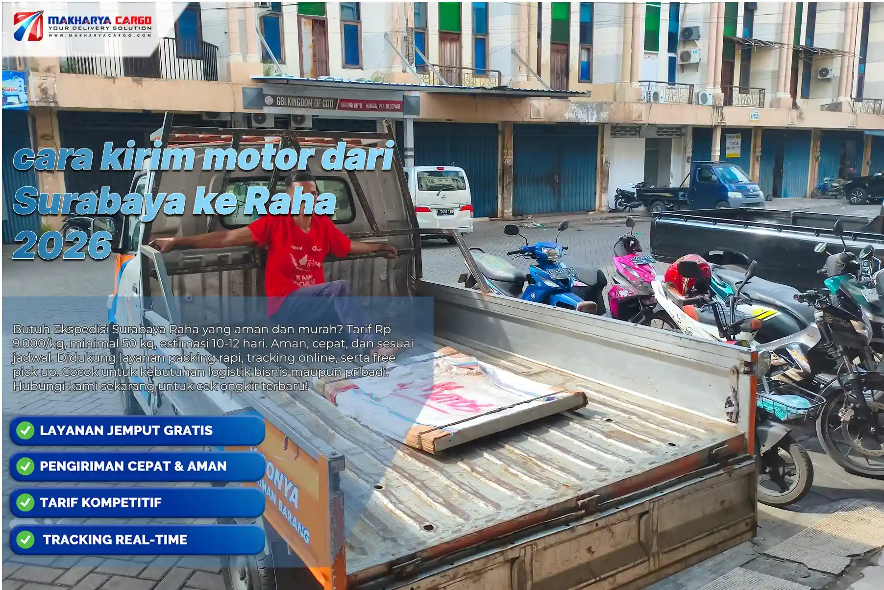 Cara kirim motor dari Surabaya ke Raha dengan persiapan kendaraan sebelum pengiriman
