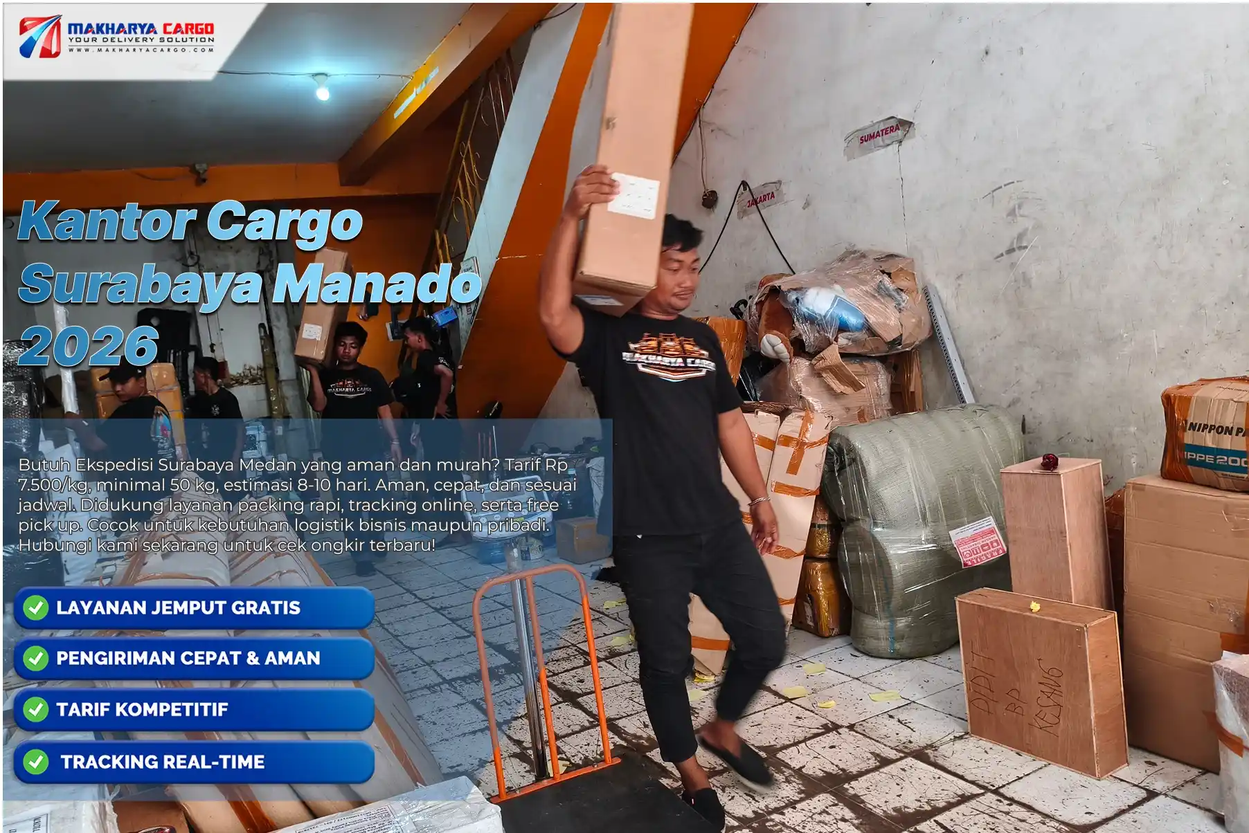 Kantor Cargo Surabaya Manado Terpercaya untuk Pengiriman Barang Aman, Cepat, dan Bergaransi 6 Kantor Cargo Surabaya Manado melayani pengiriman barang antarpulau secara aman dan profesional.