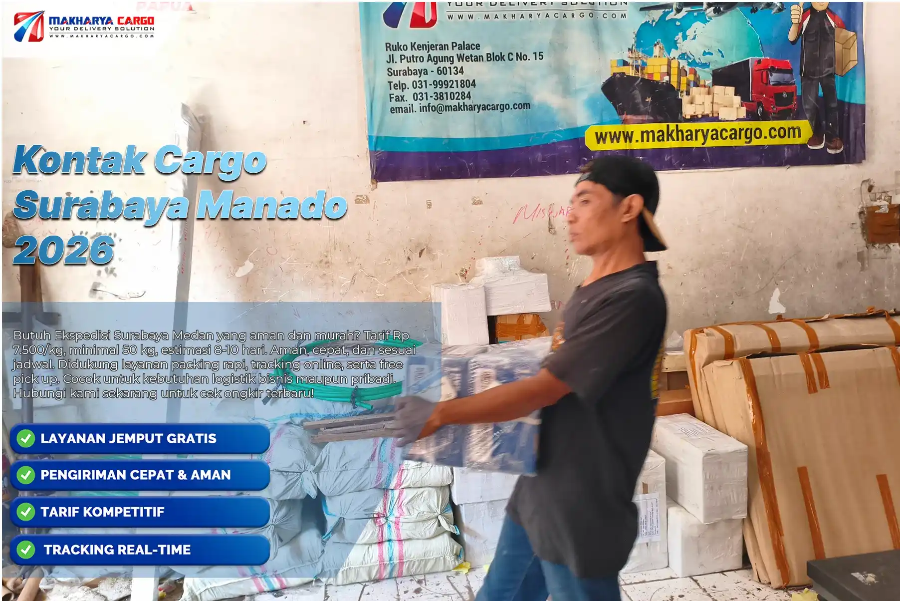 Layanan kontak cargo Surabaya Manado terpercaya untuk konsultasi pengiriman barang antarpulau.