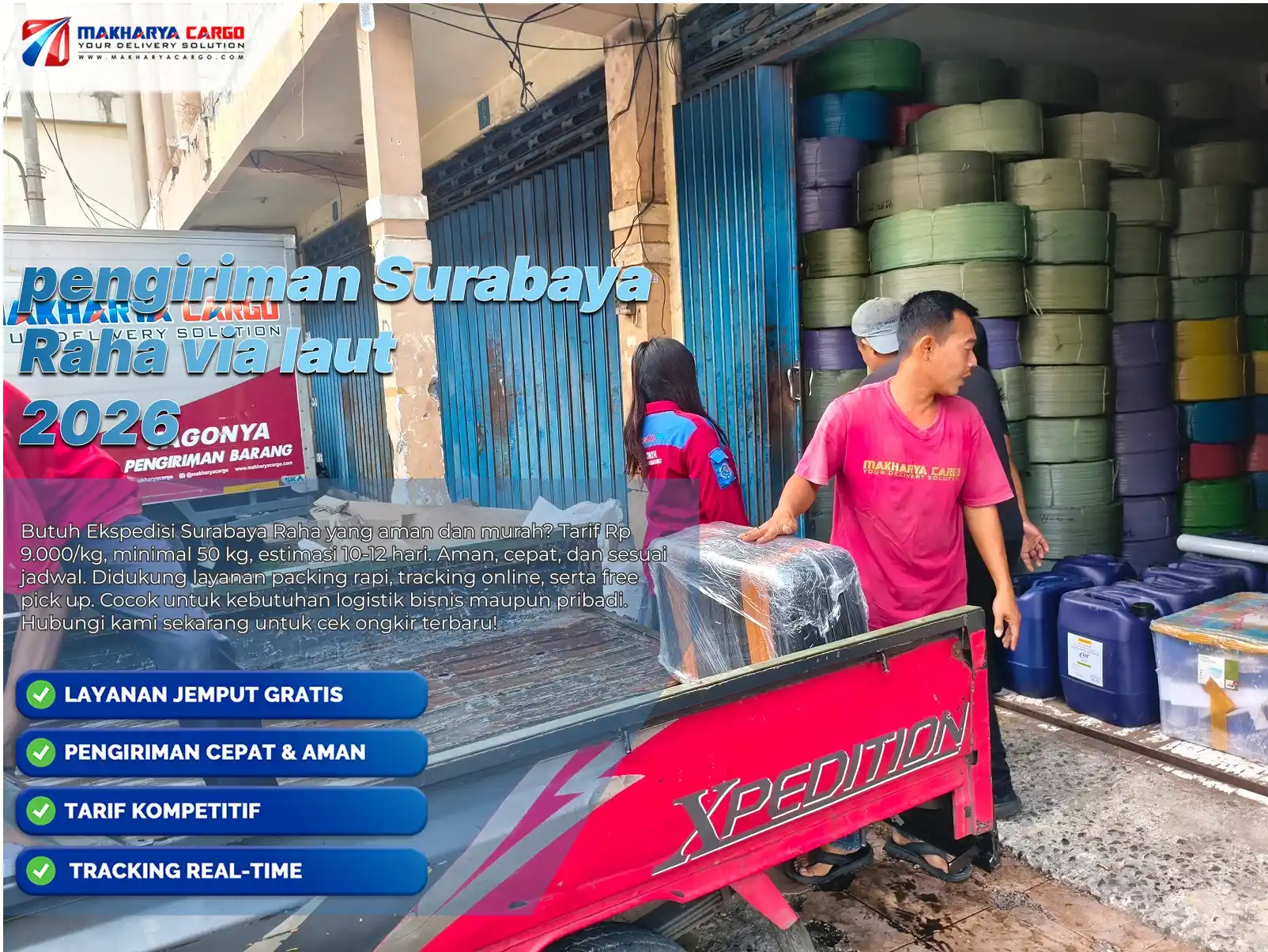 Pengiriman Surabaya Raha via laut untuk distribusi barang antarpulau