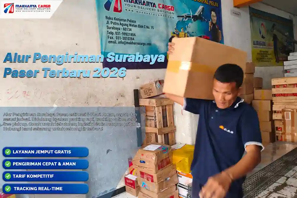 Alur Pengiriman Surabaya Paser | Estimasi Pengiriman 5 - 7 Hari 5 Pelajari alur pengiriman Surabaya Paser, mulai dari pickup, handling, keberangkatan, tracing, hingga barang tiba dengan estimasi 5–7 hari.