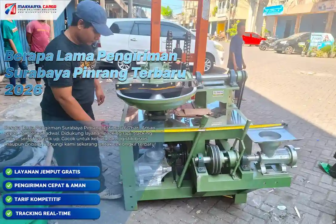 Cari tahu lama pengiriman Surabaya Pinrang, estimasi 6–7 hari