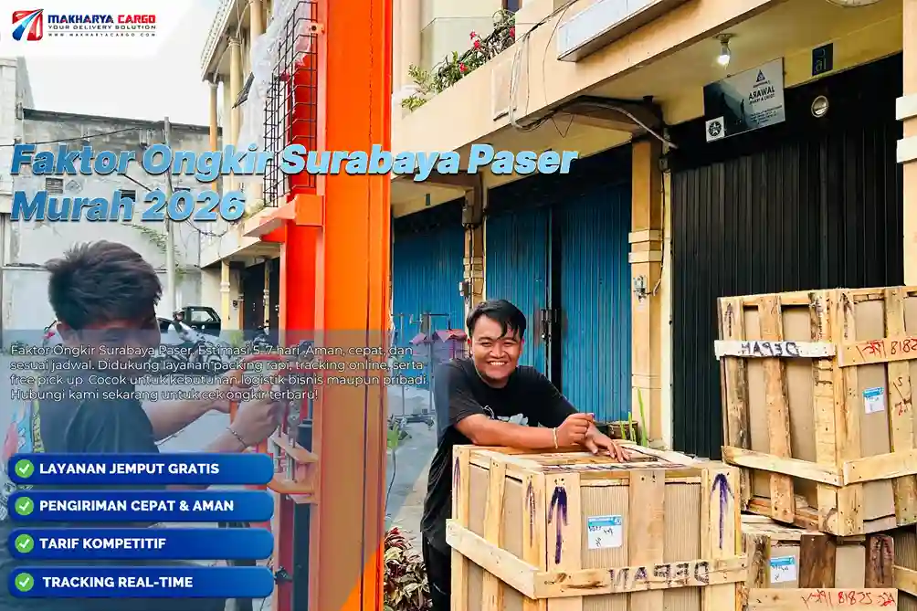 Ketahui faktor ongkir Surabaya Paser yang memengaruhi biaya, mulai dari berat, volume, jenis barang, jumlah koli, pickup, hingga tujuan.