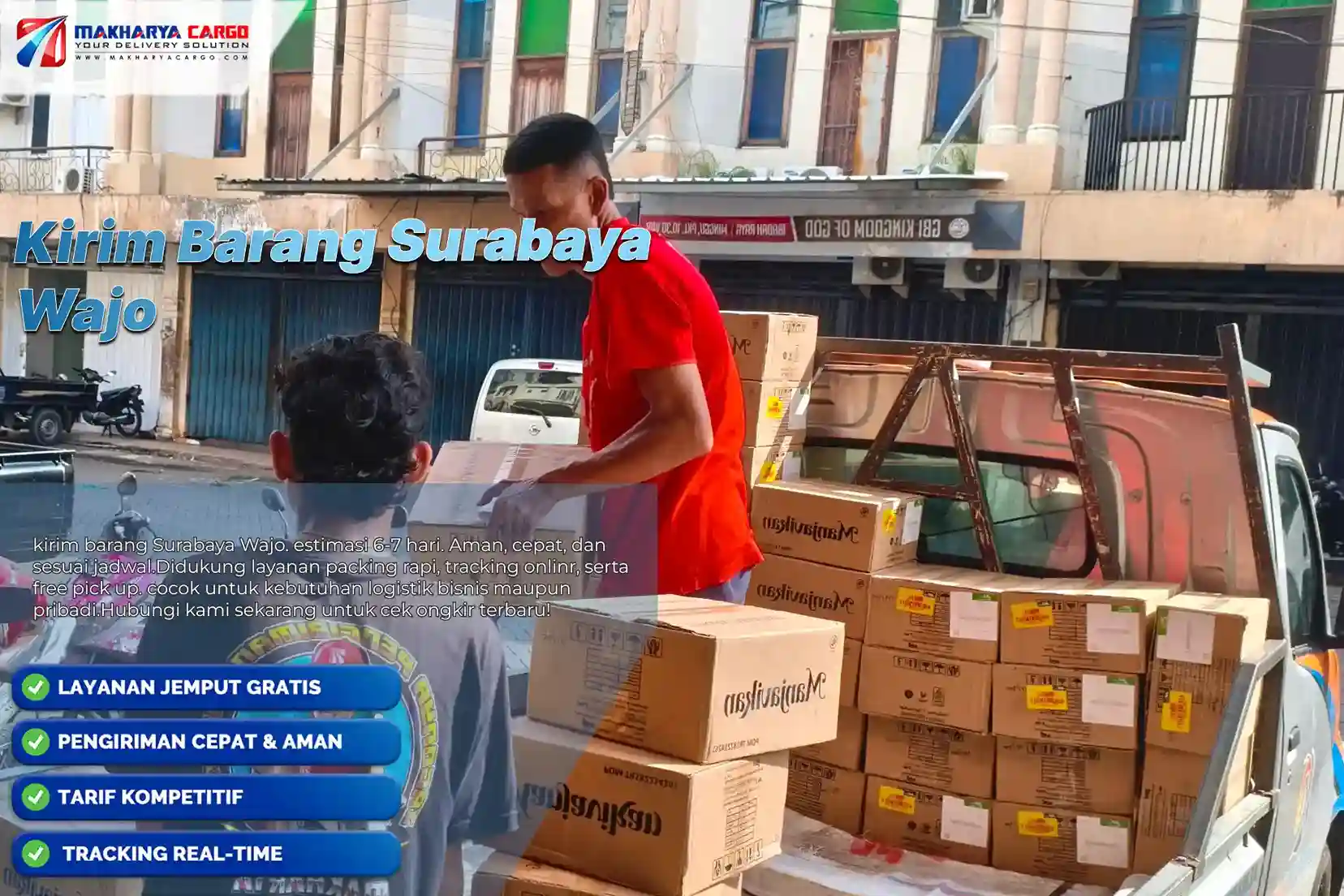 kirim barang Surabaya Wajo. tarif 5.500/Kg