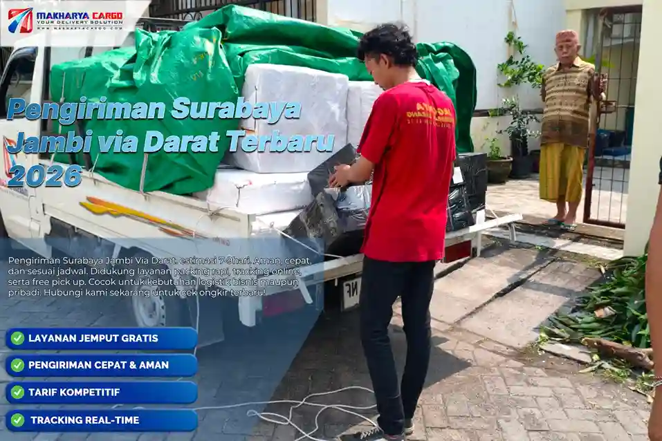 Pengiriman Surabaya Jambi via Darat - Mulai Rp6.500/Kg, Estimasi 7 - 9 Hari 5 Pengiriman Surabaya Jambi via darat untuk barang berat dan besar. Simak tarif acuan, estimasi 7–9 hari