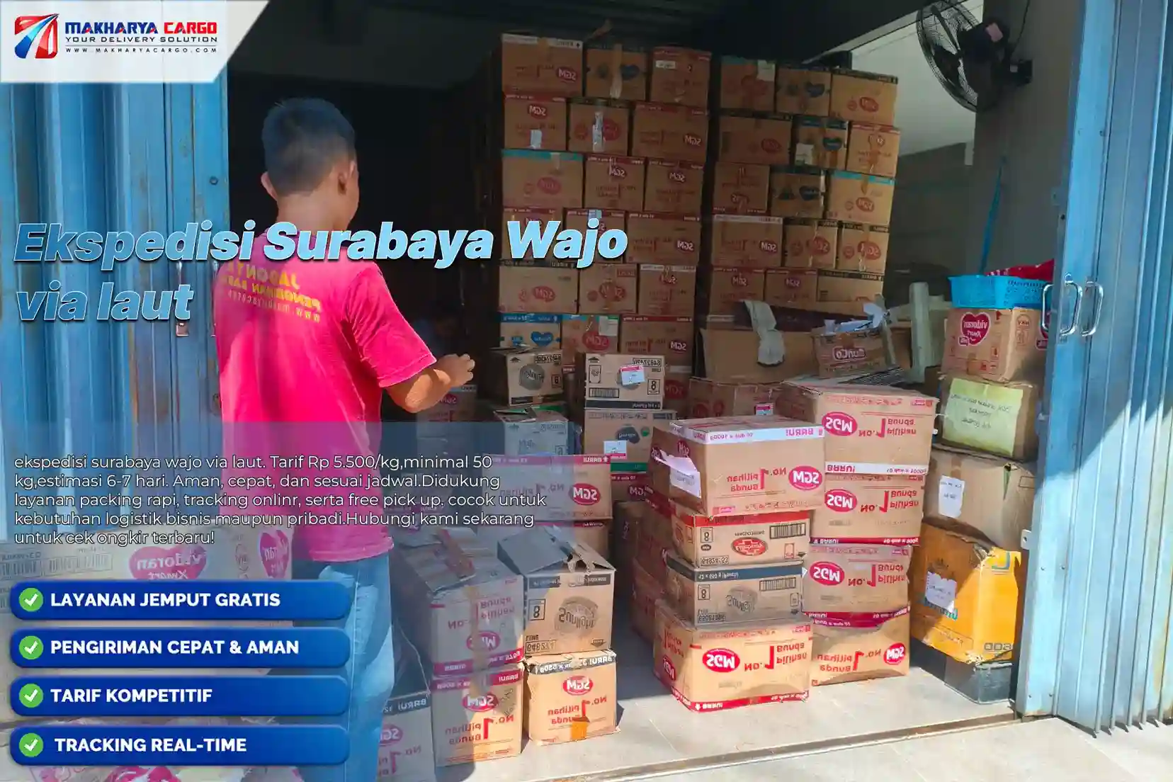ekspedisi surabaya wajo via laut
