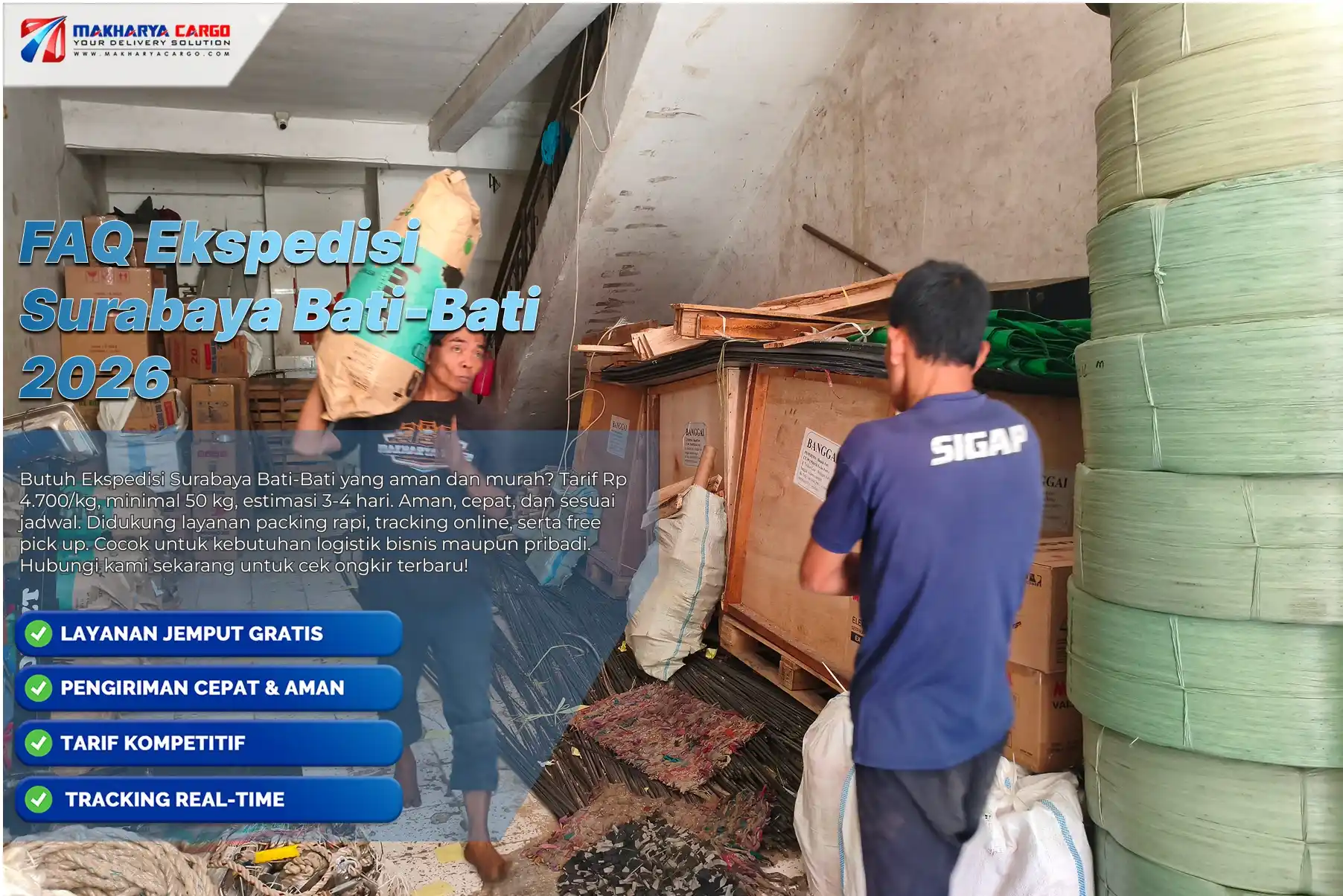 FAQ ekspedisi Surabaya Bati-Bati tentang ongkir dan estimasi